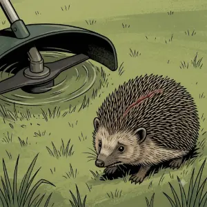 "Strimmer near hog"